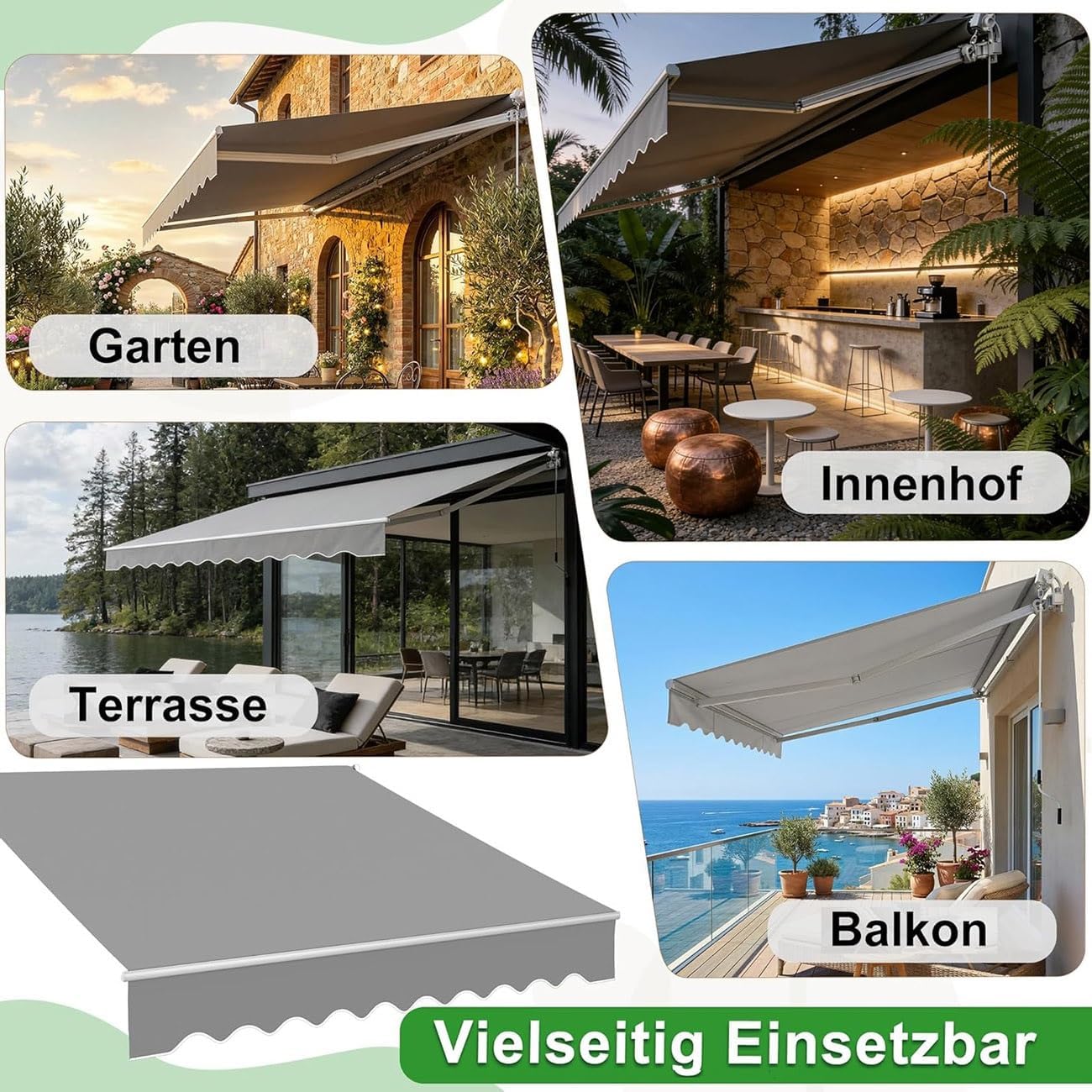 Patio Awning Replacement for Courtyard Sunshade Fabric Outdoor Retractable Awning Protection Water Resistant Polyester Sun Shade Shelter Canopy for 10' 12' 13' 14' 15' 16'(Red,L:4.5m x W:1.5m)