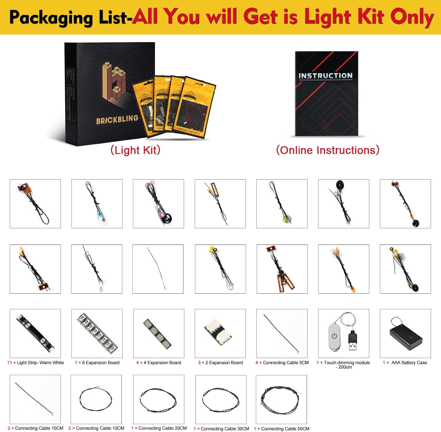 BrickBling LED Light Kit Compatible with Lego NINJAGO City The Old Town 15th Anniversary, Creative Lighting Compatible with Lego 71861-No Model, Lights Only (Classic Version Light)