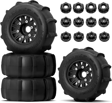 OGRC 12mm/14mm/17mm Hex Truck Tires RC Wheels and Tires Snow Tires Desert Tires for 1/10 Scale Arrma Senton Tires Slash Tires Axial Redcat Rc4wd RC Car - 4PCS