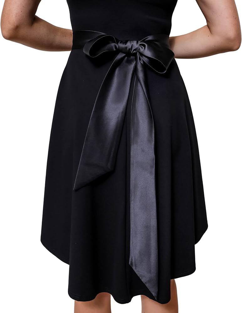 bridesmaid dress shops denver Bandeau Satin Bridesmaid Dress with Neck Tie main image 0
