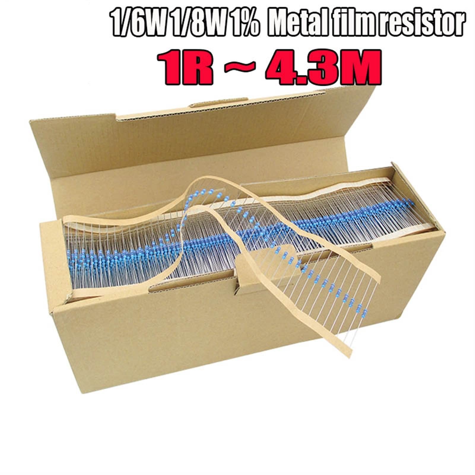 5000 resistencias de película metálica de 1/8 W, 0,125 W, 1%