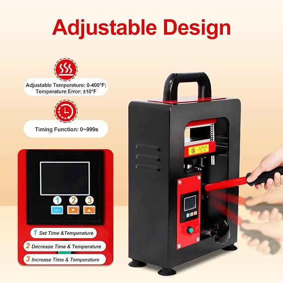 5 Tons Heat Press Machine with LCD Screen 2.3 x 4.7 Inch Dual Heating Plate