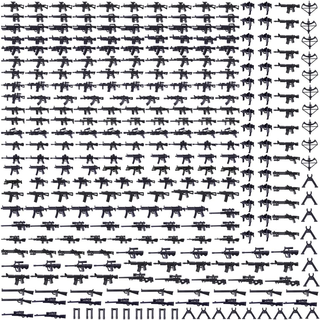 Military Weapons Pack Accessories, 300PCS DIY Small Particle Building Block, Compatible with Major Brands (300Pcs)