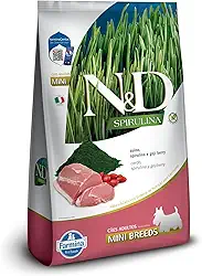 N&D Spirulina para Cães Adultos de Raças Mini e Pequenas Sabor Suíno, Spirulina e Goji Berry 2Kg