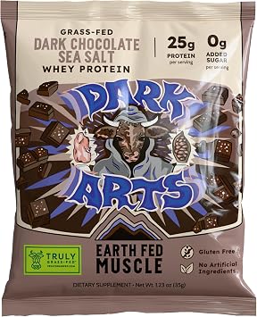 Earth Fed Muscle Dark Arts Salted Dark Chocolate Whey, Single Serve