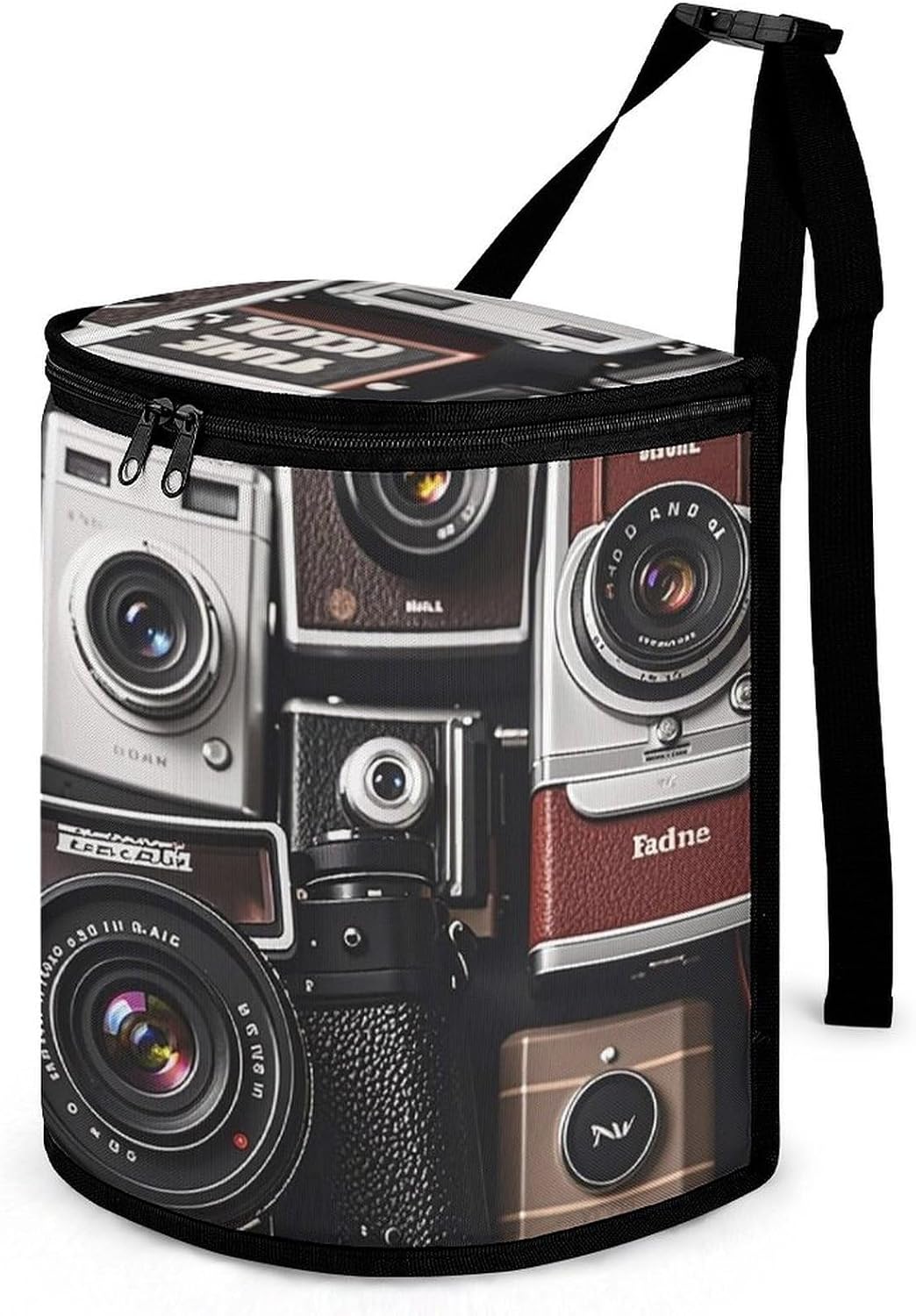 Retro Cool Camera Collection Car Trash Can Exquisite Car Trashs Bag Leakproof Cars Organizer and Storage Bag of Any Cars Sedans SUVs Trucks Easy-to-Install Cars Accessory Interior