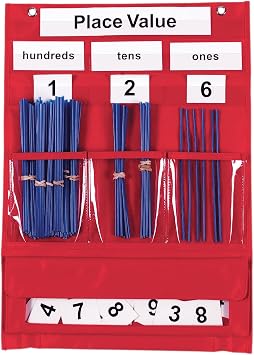 Learning Resources Counting & Place Value Pocket Chart - Classroom Math Number Chart, Ones Tens Hundreds Classroom Pocket Charts, Place Value Manipulatives, Counting Charts