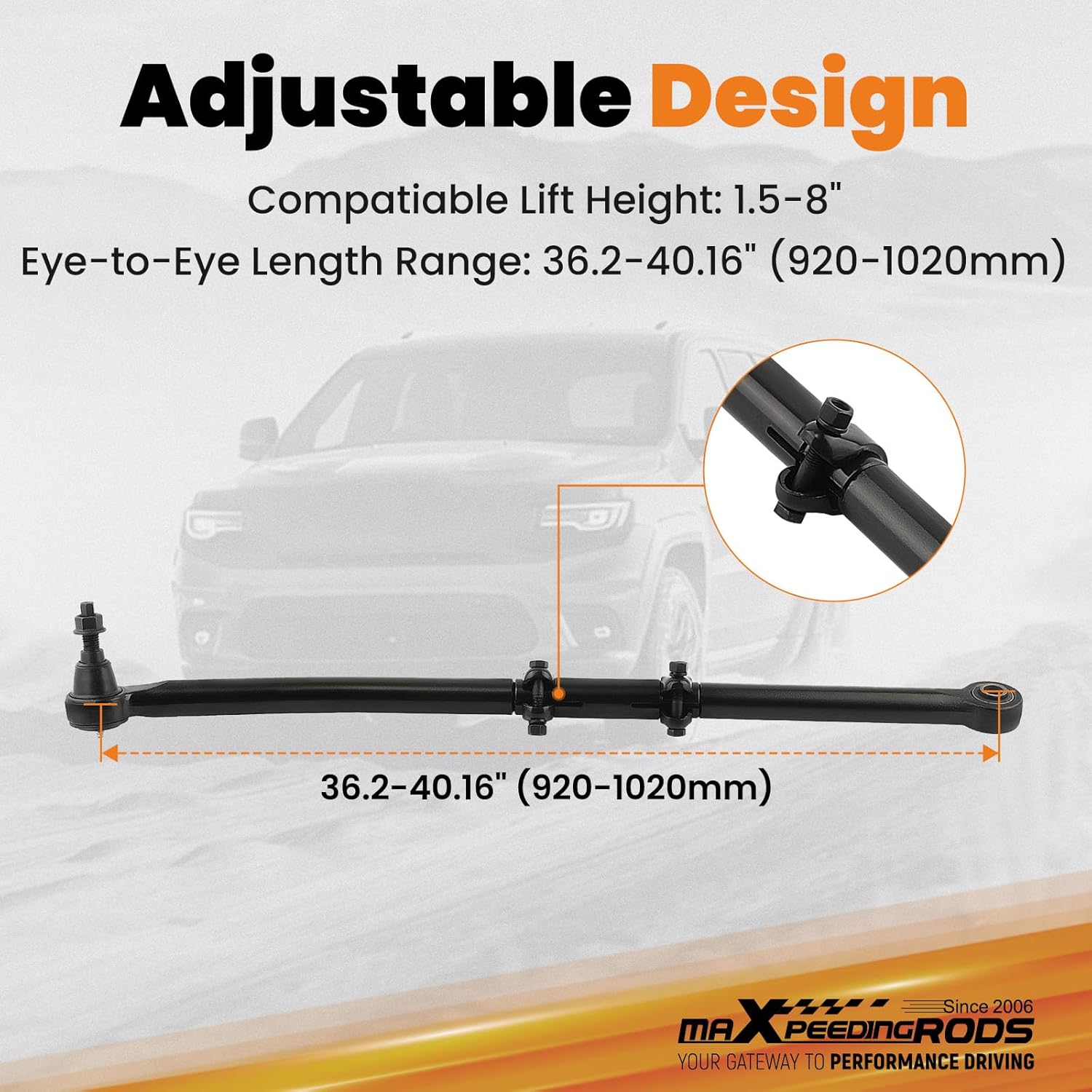 maXpeedingrods Adjustable Front Forged Track Bar for Ford F250 F350 Super Duty 4WD 2017-2022 for 1.5-8" Lift