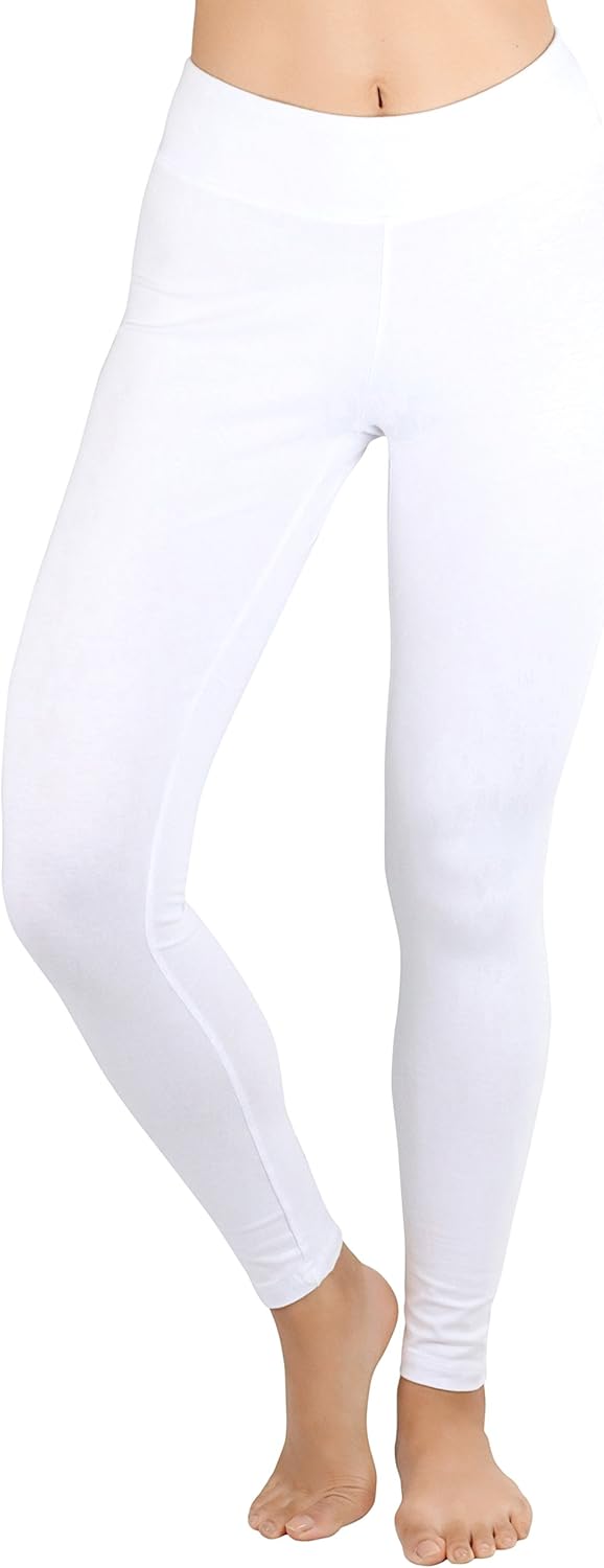 ToBeInStyle Women's Single Medium Weight Breathable Cotton-Spandex Leggings - Image 4