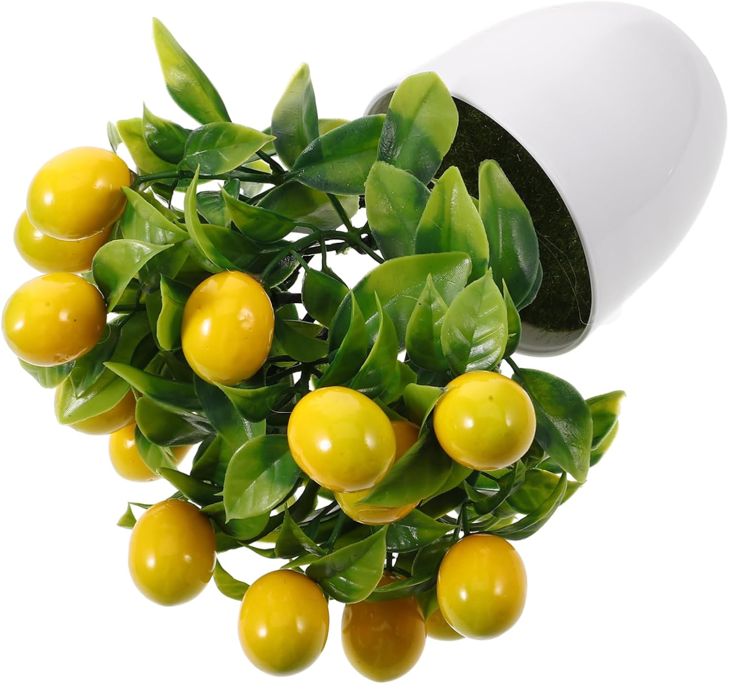Ciieeo Artificial Lemon Potted Plant Mini Potted Fruit Artificial Lemon
