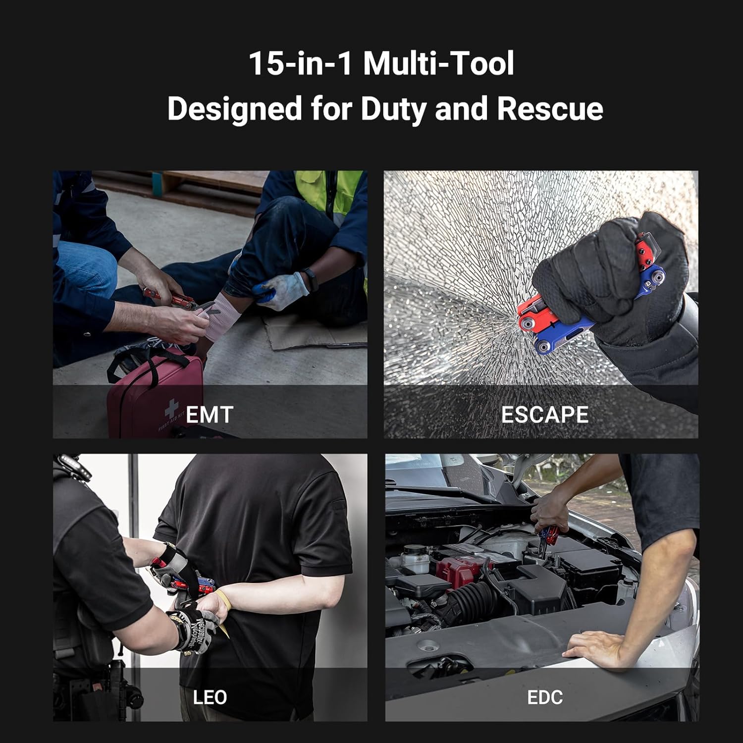 NEXTORCH PIONEER MT20 15-IN-1 Multi-tools Full-Size,Versatile Multi-tool Set with Scissors Needle Nose Pliers Pocket Clip Multi-tool (with Glass-breaker and Cuff key)