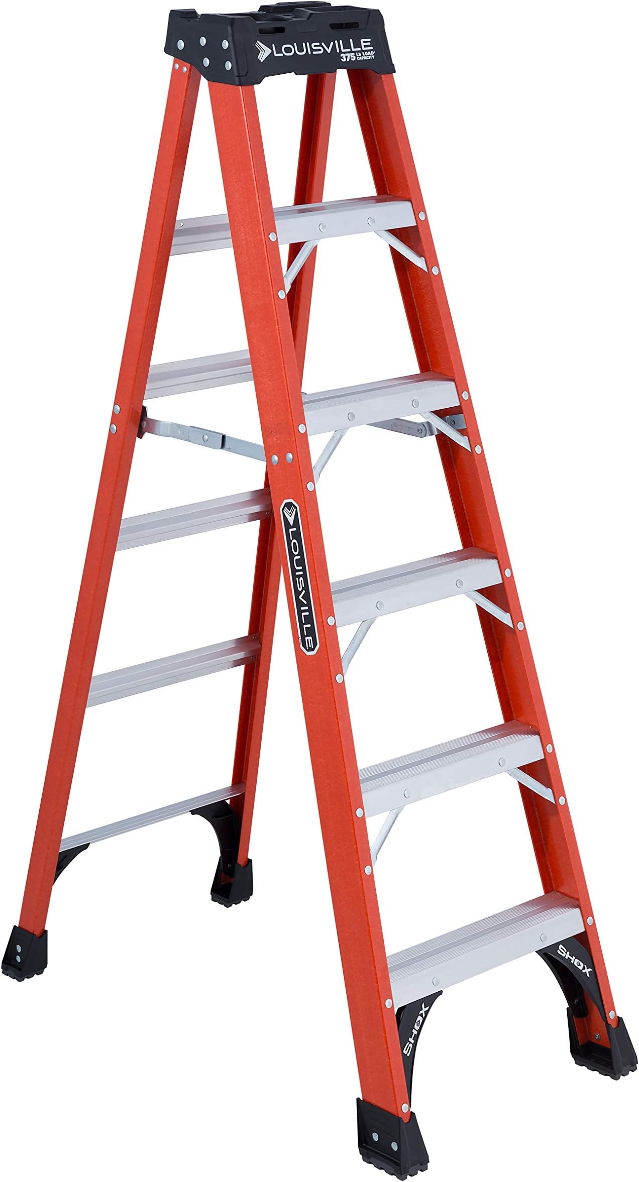 Louisville Ladder 6-Foot Fiberglass Step Ladder, 375-Pound Load Capacity, Type IAA, FS1406HD
