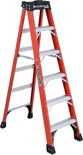 Miniatura 22 de Louisville Ladder Escalera de fibra de vidrio de 8 pies, capacidad de carga de 375 libras, tipo IAA, FS1408HD