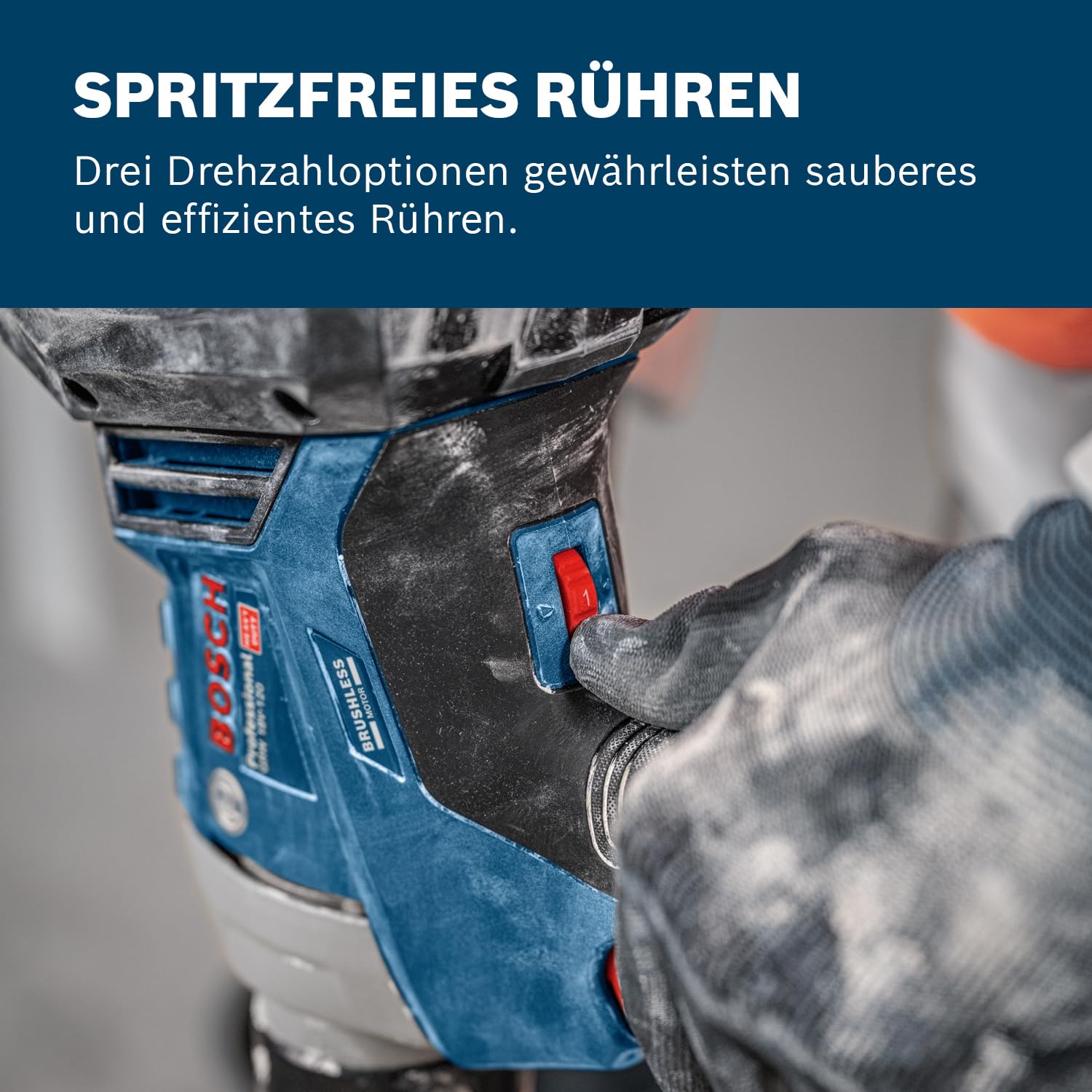 Bosch Professional 18V System Akku-Rührwerk GRW 18V-120 (inkl. 1x Verlängerung 13 cm (M14-M14), 2x Schlüssel (22/24))