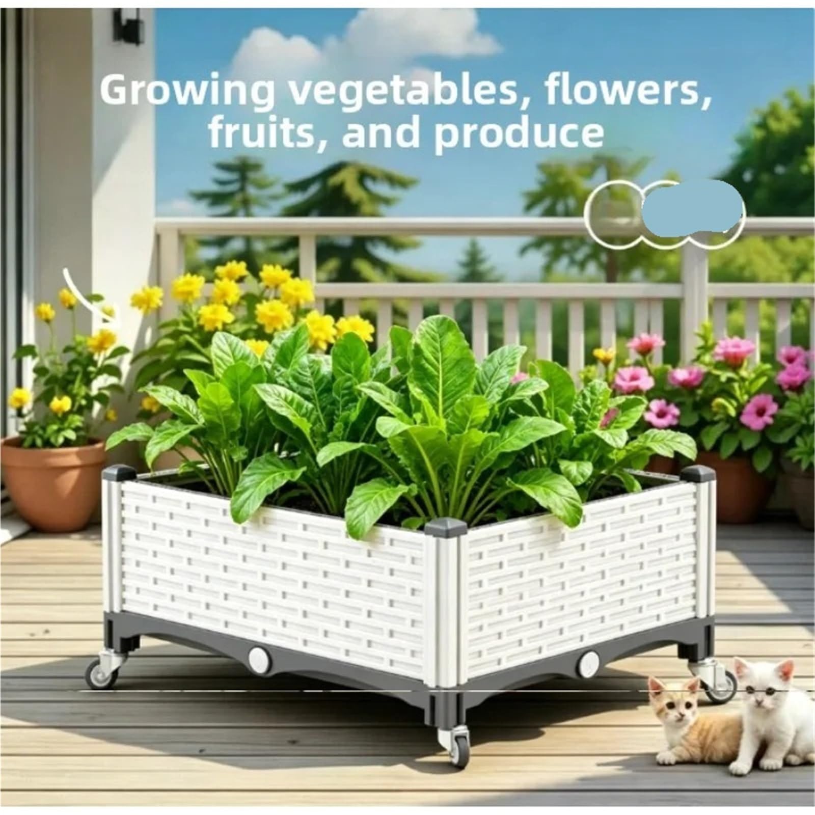 Fioriera Mobile Rialzata for Letto Da Giardino