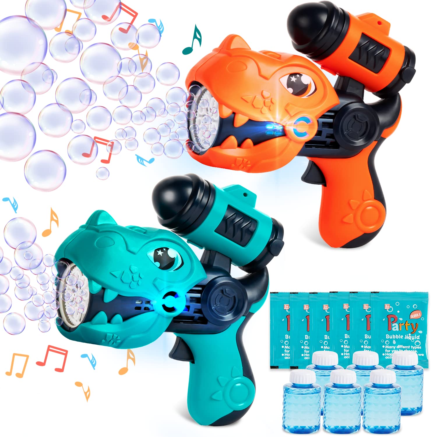Photo 1 of 2 PCS Dinosaur Bubble Gun Blaster
