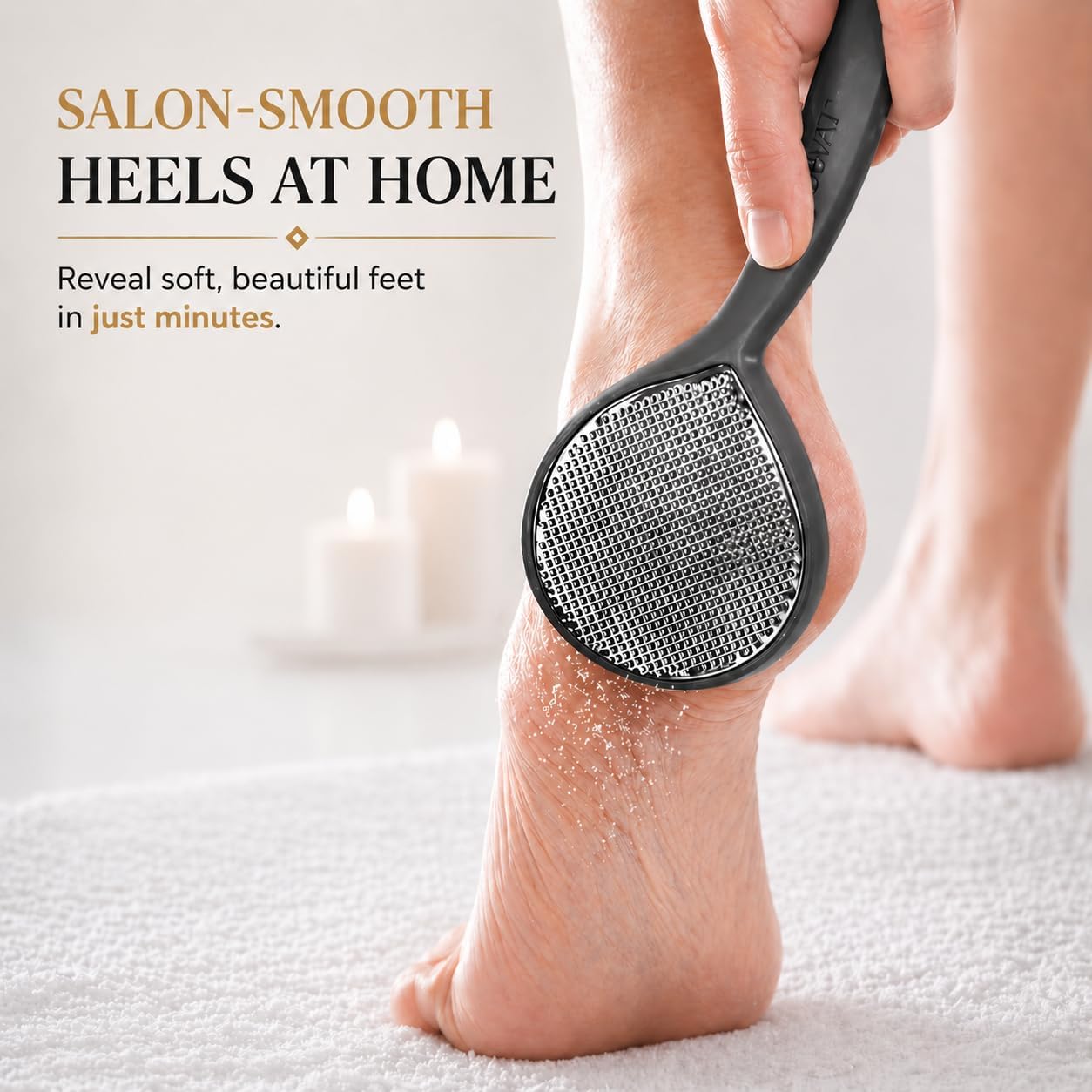 Foot File Callus Remover for Feet, Dual Sided Stainless Steel Foot Rasp with Coarse & Fine Surface, Professional Pedicure Foot File for Hard Skin, Dead Skin & Cracked Heel Removal(Gray)
