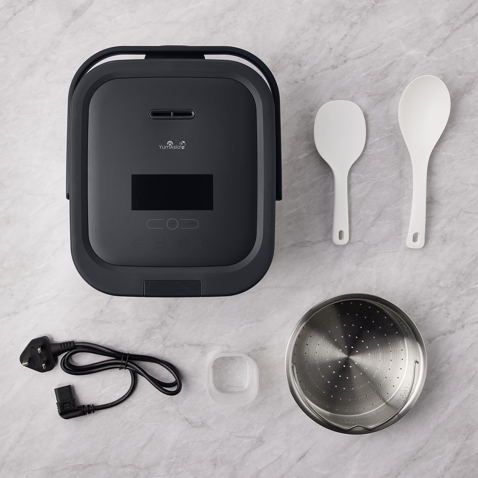Yum Asia Hotaru Cuociriso a induzione (IH) con ciotola in ceramica (3 tazze, 0,54 litri), 7 funzioni di cottura del riso, 5 funzioni multicooker, 220-240V UE