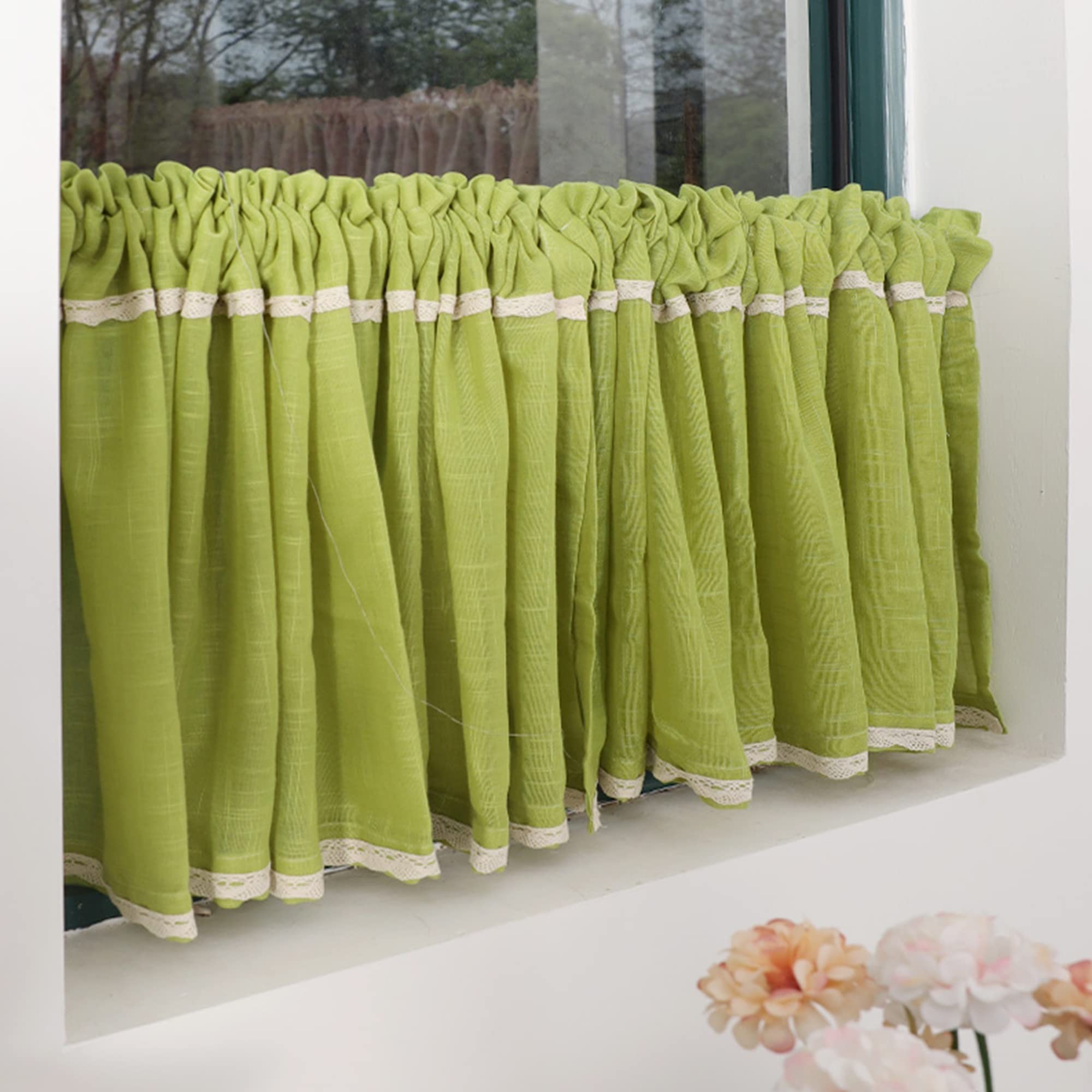 Dentelle de lin haut de gamme pour rideau bistrot chic