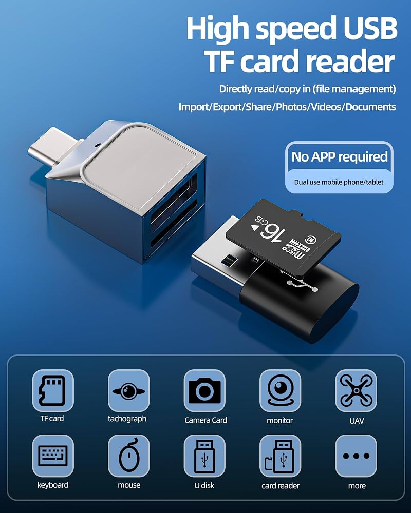 Lettore Schede SD Per IPhone E Android – Doppio Connettore Lightning E USB-C, Porta SD/MicroSD/USB OTG, Fino A 512 GB Lettore Schede SD Per IPhone E Android – Doppio Connettore Lightning E USB-C, Porta SD/MicroSD/USB OTG, Fino A 512 GB