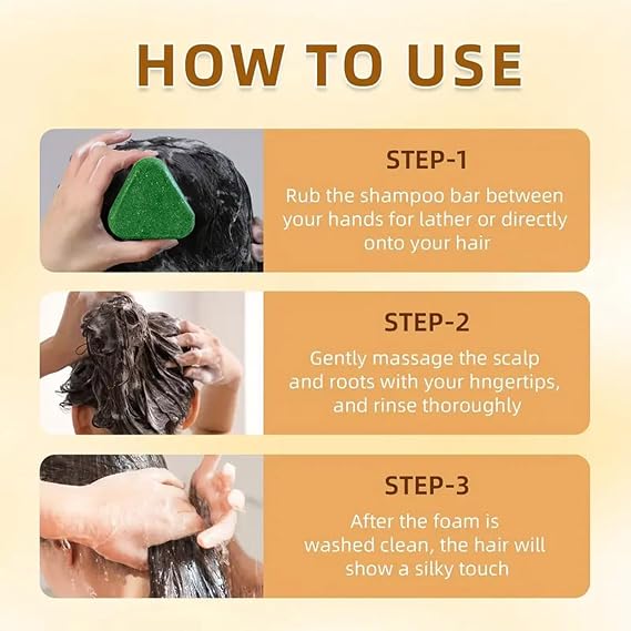Nature Triangle Usman Grass Shampoo Bar, Seven Green Solid Shampoo Piece with Leaves of the Oriental Tree of Life, Polygonum Multiflorum and Rosemary, Deep Cleansing, Strengthens and Smooths Hair