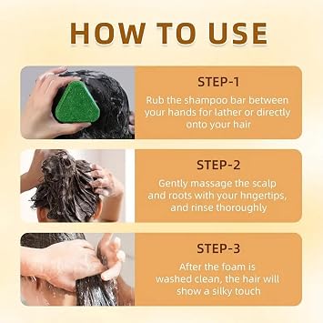 Nature Triangle Usman Grass Shampoo Bar, Seven Green Solid Shampoo Piece with Leaves of the Oriental Tree of Life, Polygonum Multiflorum and Rosemary, Deep Cleansing, Strengthens and Smooths Hair