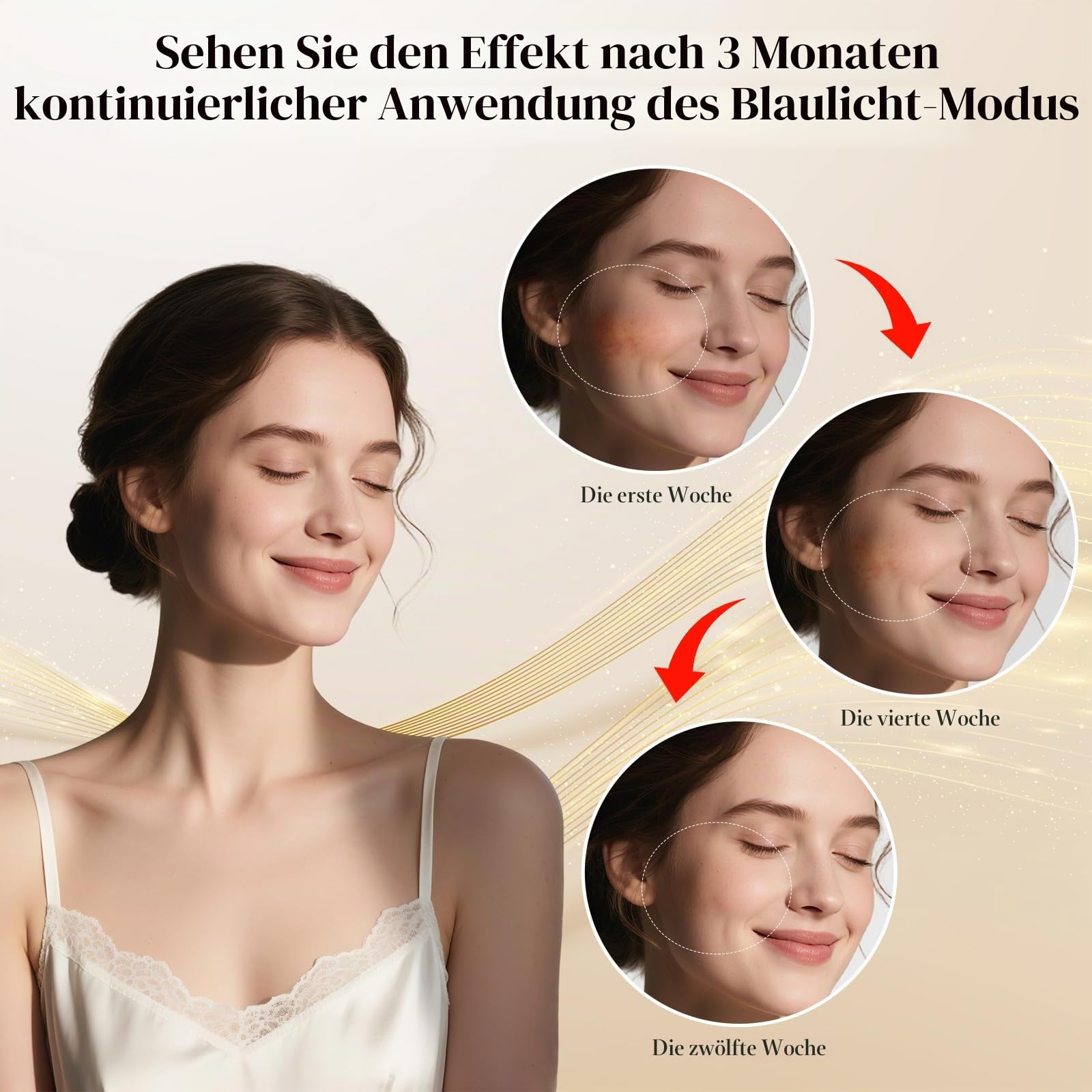 Kabellose LED Maske Gesicht Set, Silikon Rotlicht Maske Gesicht mit 2 Modi, 660nm Rotlicht, 850nm Infrarot, 415nm Blaulicht, 10/15Min Timer, Gesichts&Halsmaske, Red Light Mask Geschenke für Frauen
