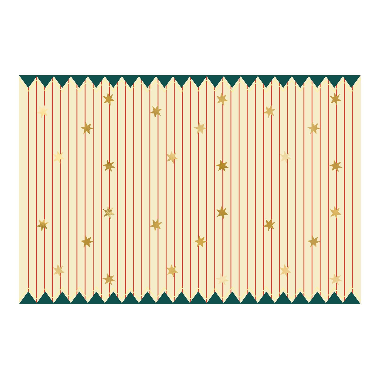 Partydeco Red Thin Stars And Stripes Paper Tablecover – 120 X 180Cm Circus Funfair & Usa Party Table Cover – Children's Birthday Decoration