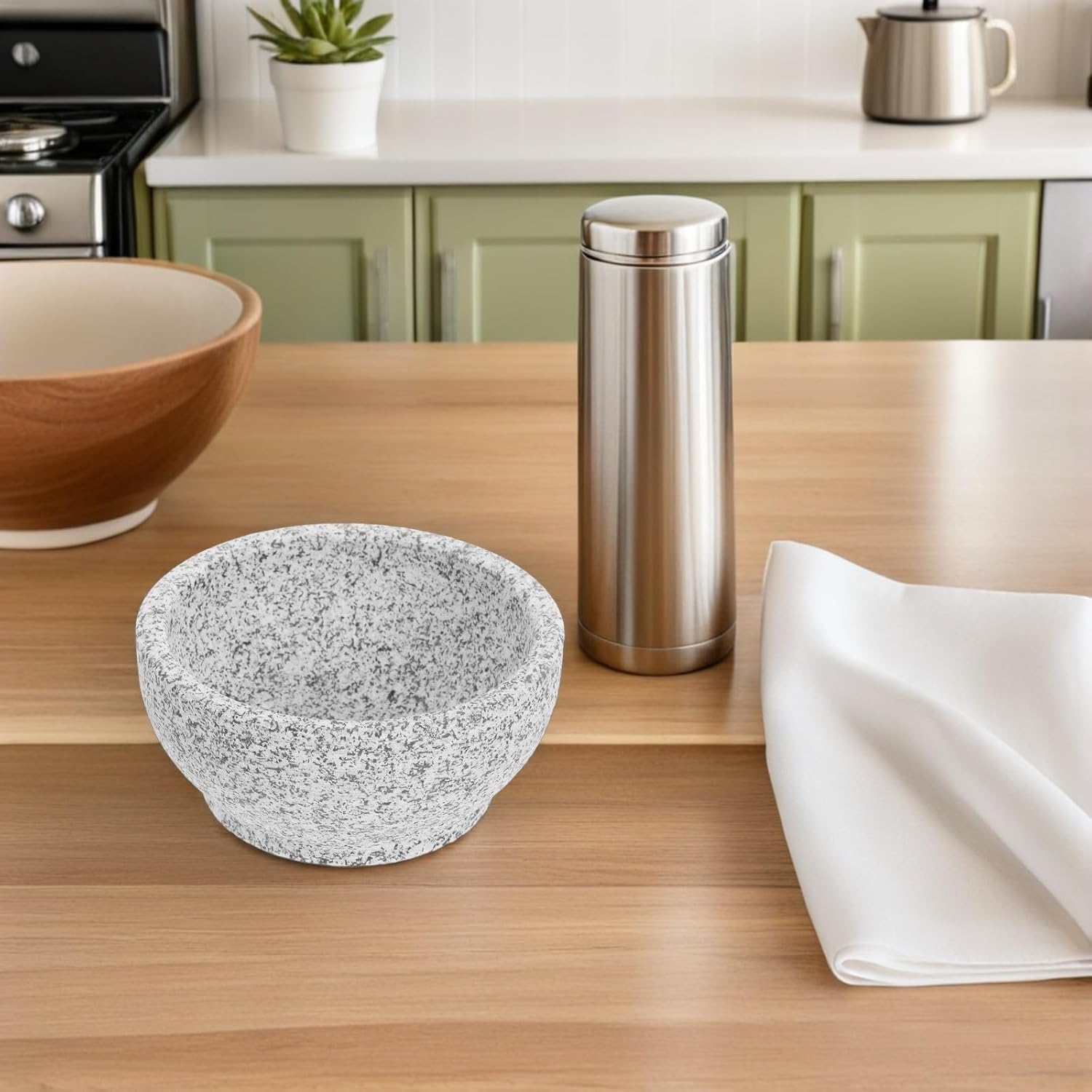 Korean Stone Cooking Bowl for Bibimbap 14pcs Natural Stone Pot with Deep Grill Pan Sturdy Soup and Rice Bowl for Commercial Korean Restaurant Use