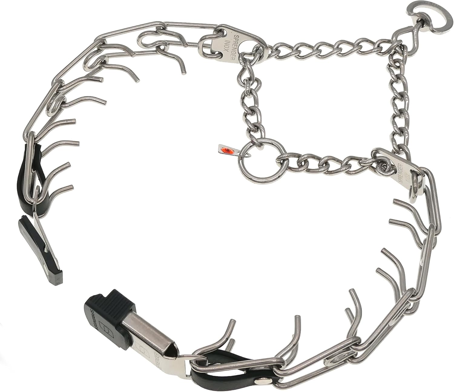 Herm Sprenger Dog Training Prong Collar with Quick Release ClicLock Buckle and Biothane Insert Stainless Steel No-Pull Collar Made in Germany (23in x 3.2mm Prongs (Neck Size up to19-20in))
