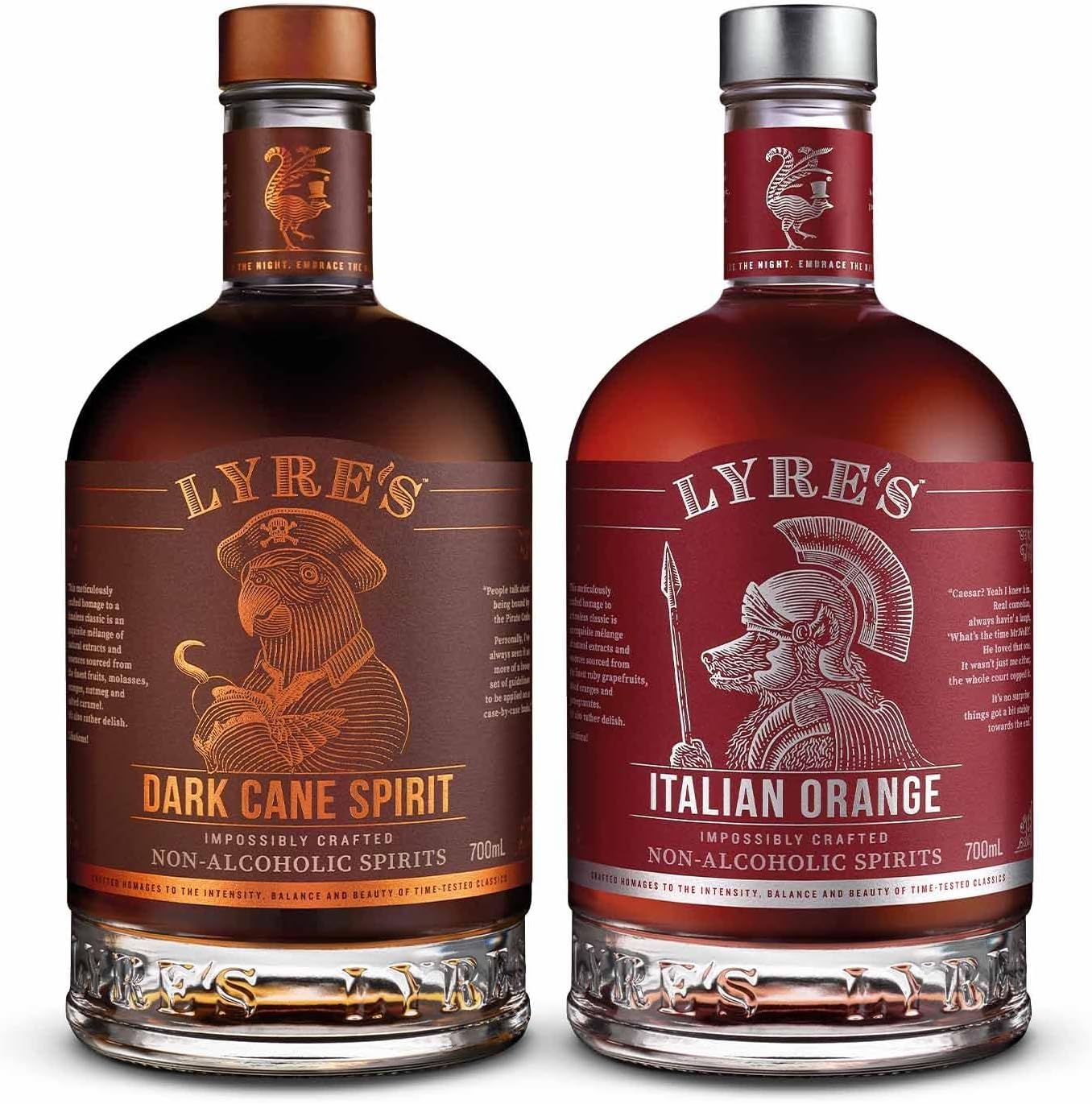 Jungle Bird Non-Alcoholic Set (Pack of 2) | Dark Cane (Dark Rum Style) & Italian Orange (Aperitivo Style) | Award Winning | 23.7 Fl Oz