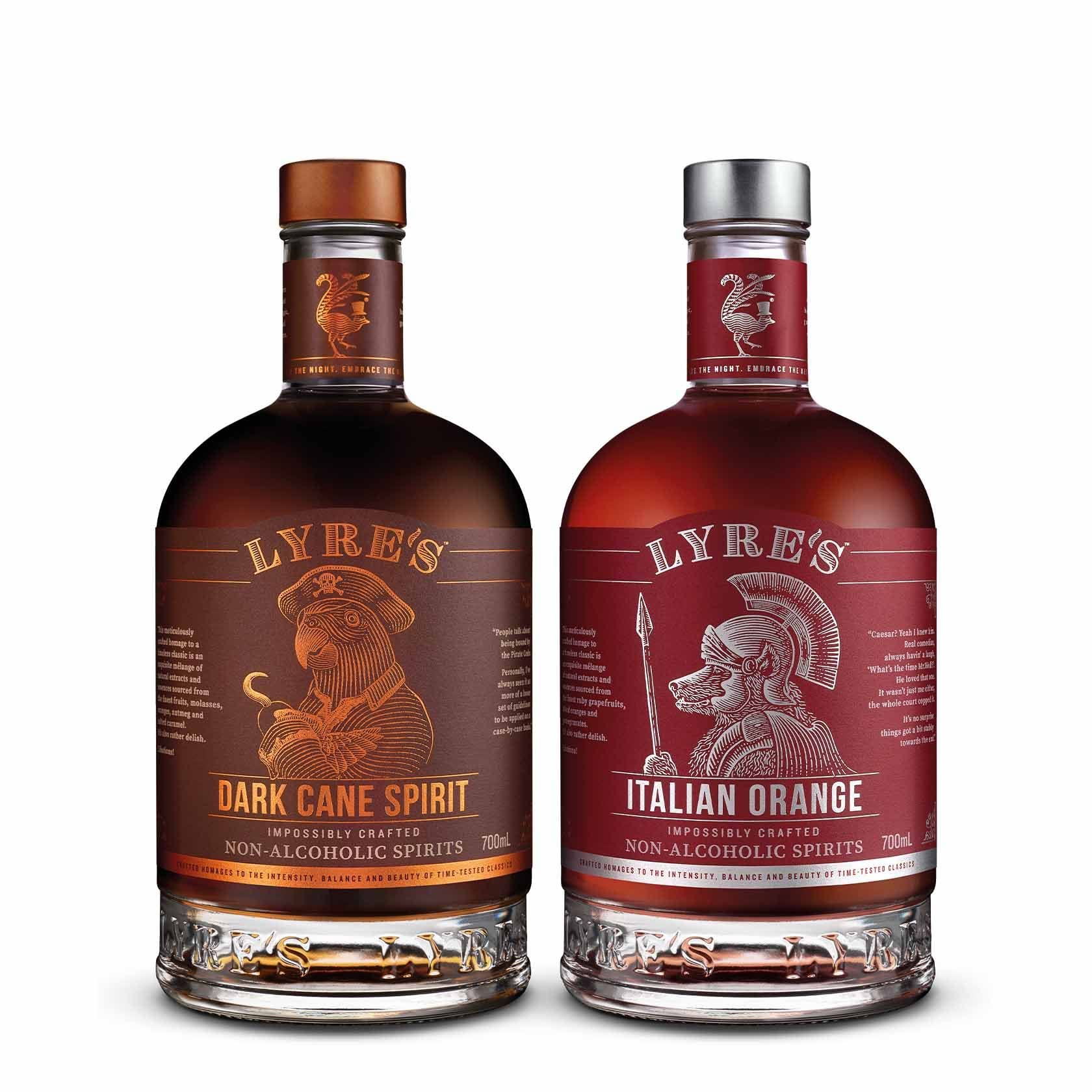 Jungle Bird Non-Alcoholic Set (Pack of 2) | Dark Cane (Dark Rum Style) & Italian Orange (Aperitivo Style) | Award Winning | 23.7 Fl Oz