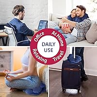 Vista 7 de Total Pillow Nueva almohada de viaje, almohada de cuello de vellón ajustable con soporte para la cabeza, ideal para apoyo lumbar, cuello técnico