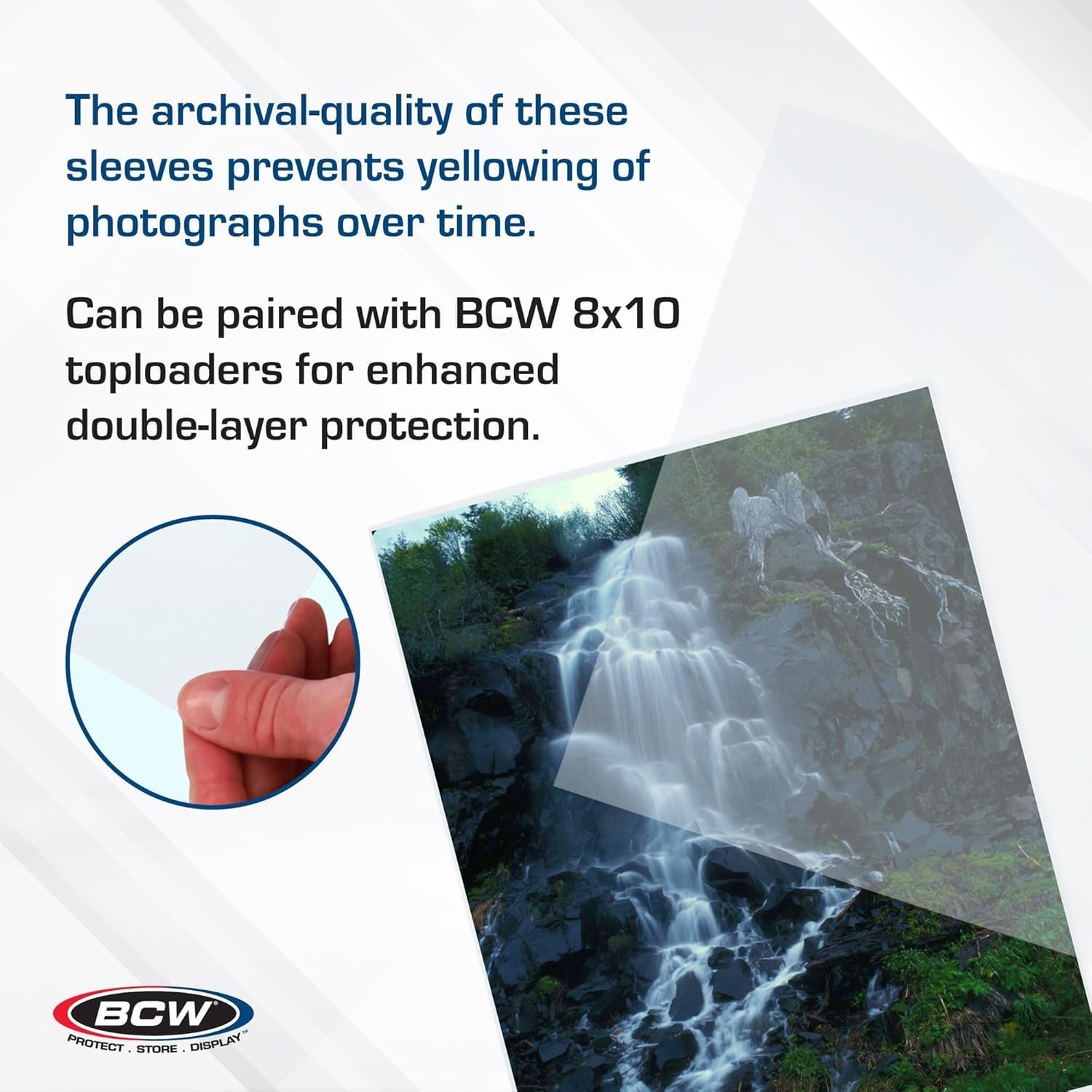 BCW 8X10 Photo Sleeves | Crystal Clear Archival-Quality Protectors for 8x10 Photos | Acid-Free Polypropylene | 8x10 Plastic Sleeve for Prints - Pack of 200