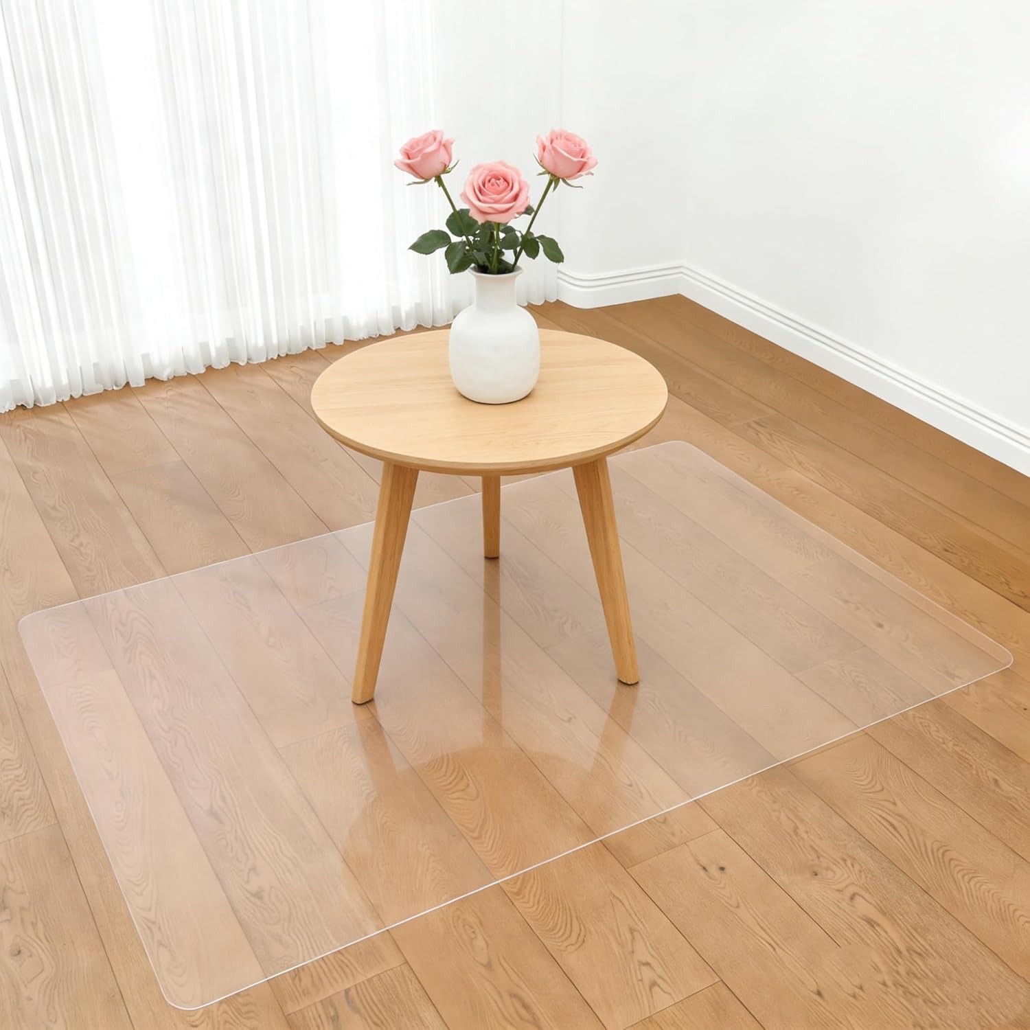 32 x 32 inch,Chair Mat，Carpet Floor Low Pile Office and Home Use Thick，Clear PVC Hardwood Floor Mat, Durable Plastic Floor Protector for Home and Office use