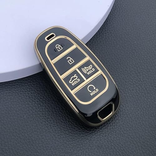 DOUKI TPU Car Key Case Cover, for Hyundai Santa Fe Tucson 2022 Nexo NX4 Atos Prime Solaris 2021 4 5 Button Auto Accessories