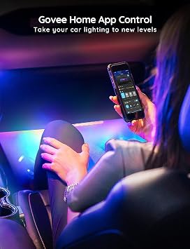 Govee Car LED Strip Lights, Smart RGBIC Interior Car Lights, APP Control | 4 Music Modes and 16 Million Colors, 2 Lines Design LED Lights for Car Decor, DC 12V
