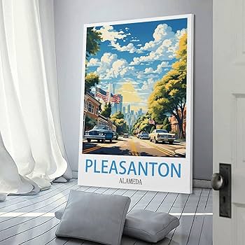 Amazon.com: LNHZGNJN Pleasanton Alameda Vintage Travel Poster