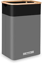 DAKCOS Laundry Basket Collapsible 80L Removable Laundy Bags Washing Baskets for Laundry with Handles Foldable Large Bamboo Laundry Hamper for Bedroom Black-Grey