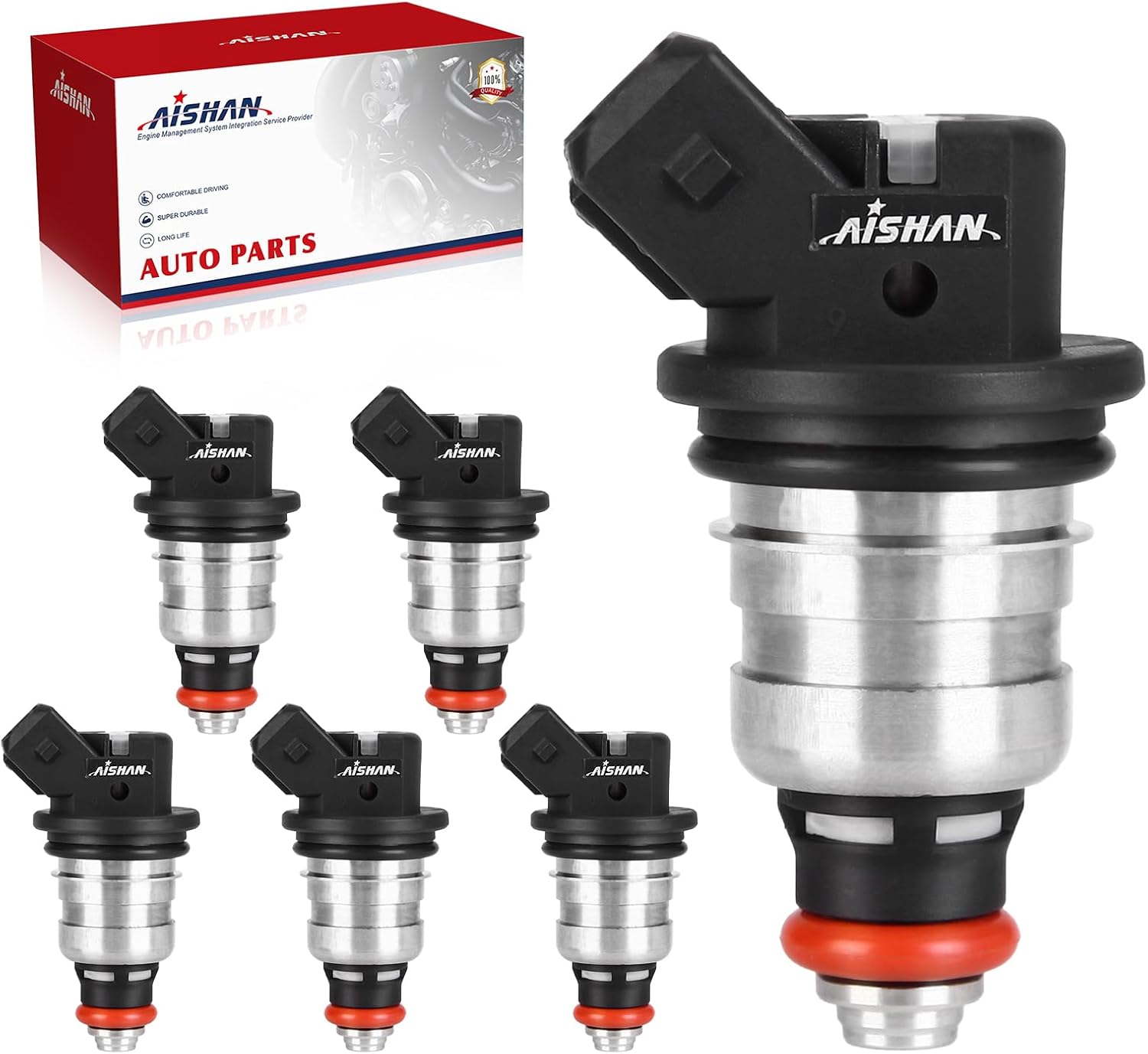 6PCS Fuel Injectors 1 Hole Compatible with Mercury Outboard 150hp DFI Optimax, Mariner 135-200 HP, Optimax Outboard 135HP 150HP 175HP 2000 2001 2002 2003 2004 2005 2006 Replace 37003-804841