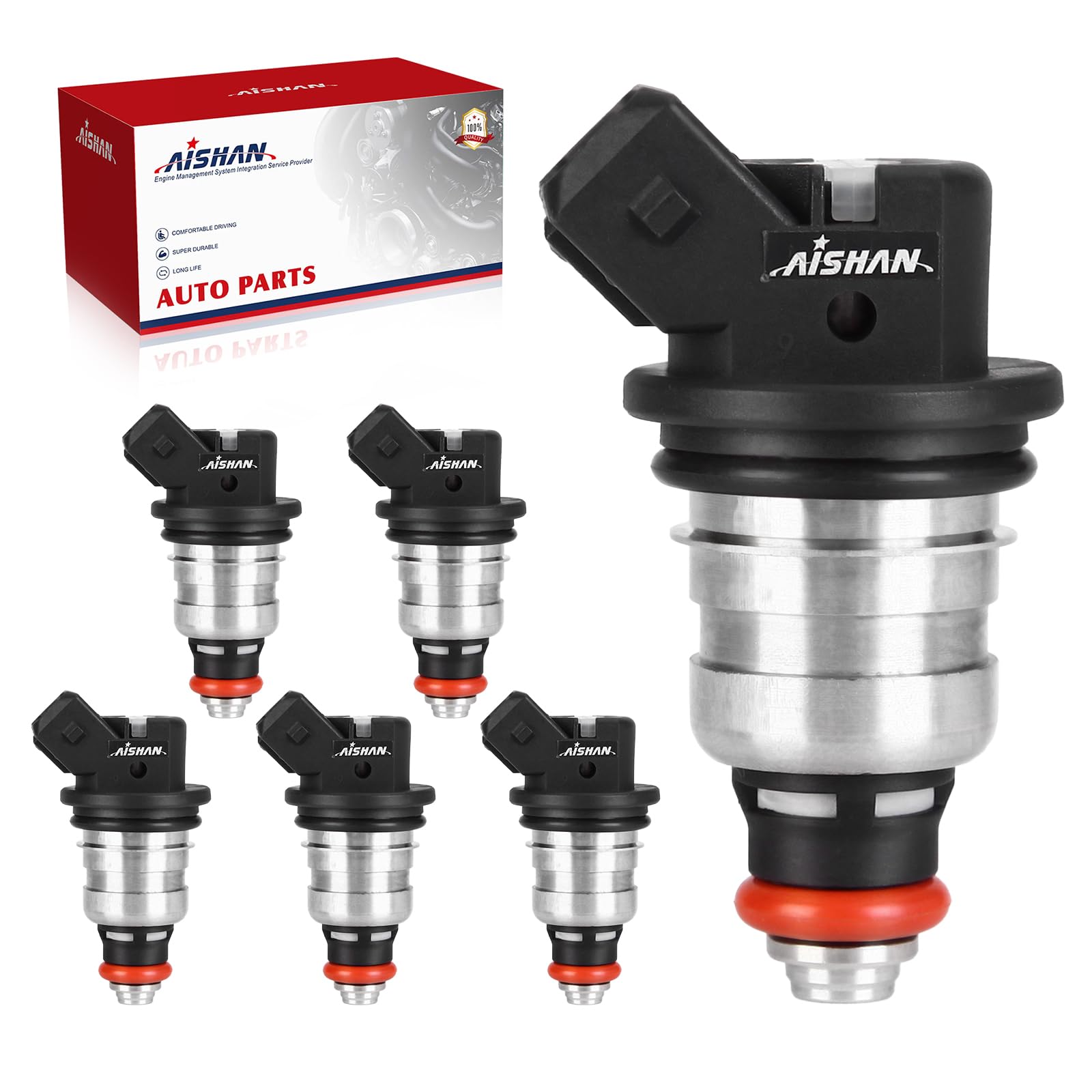 AISHAN 6PCS Fuel Injectors 1 Hole Compatible with Mercury Outboard 150hp DFI Optimax, Mariner 135-200 HP, Optimax Outboard 135HP 150HP 175HP 2000 2001