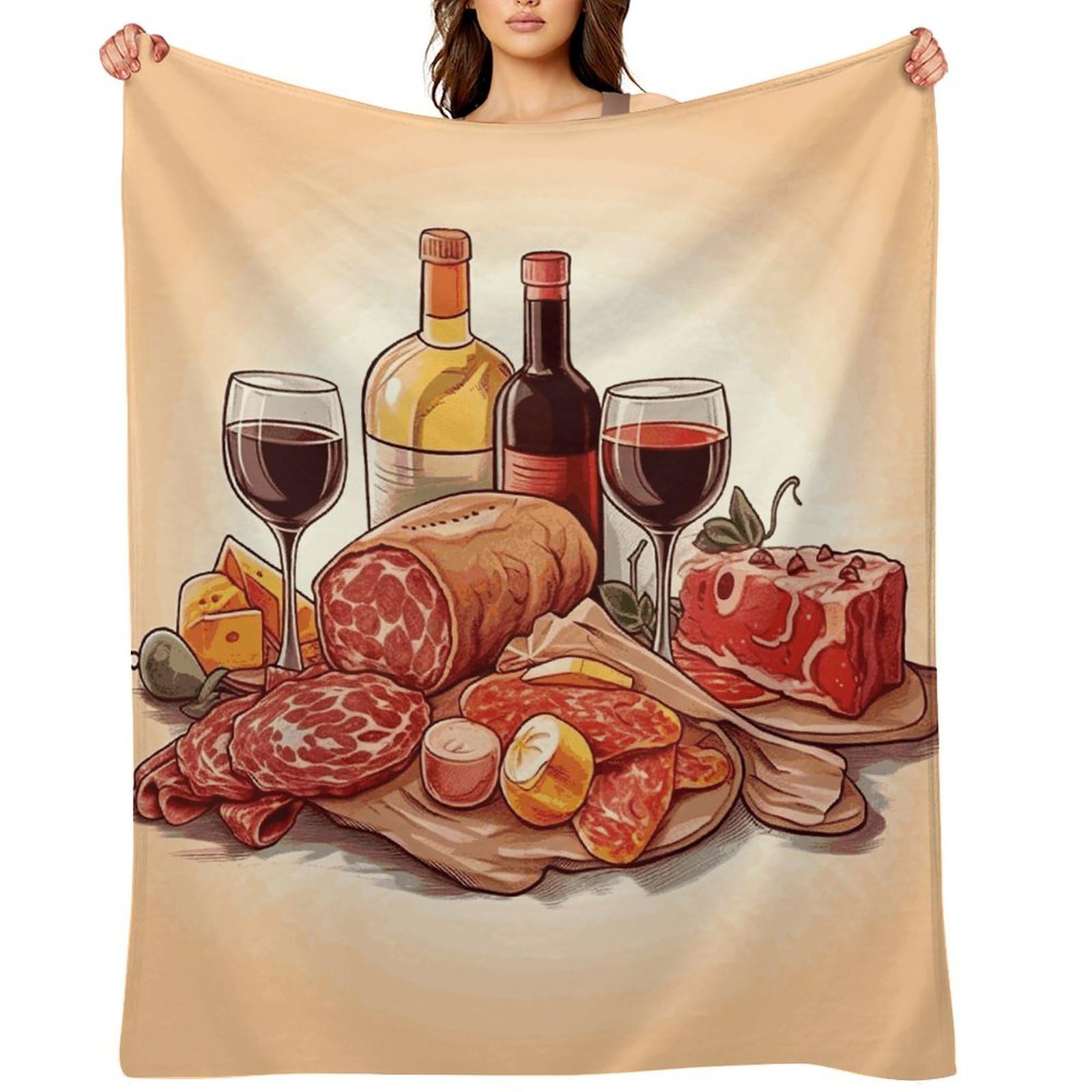 Fekiloot Style Food And Drink Throw Blankets Camping Blanket30 X40