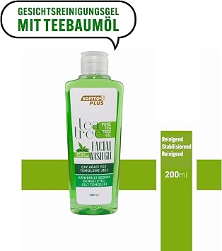 Softto Plus Çay Ağacı Özlü Yüz Yıkama Jeli, Akne ve Lekeli Ciltler için, 200ml