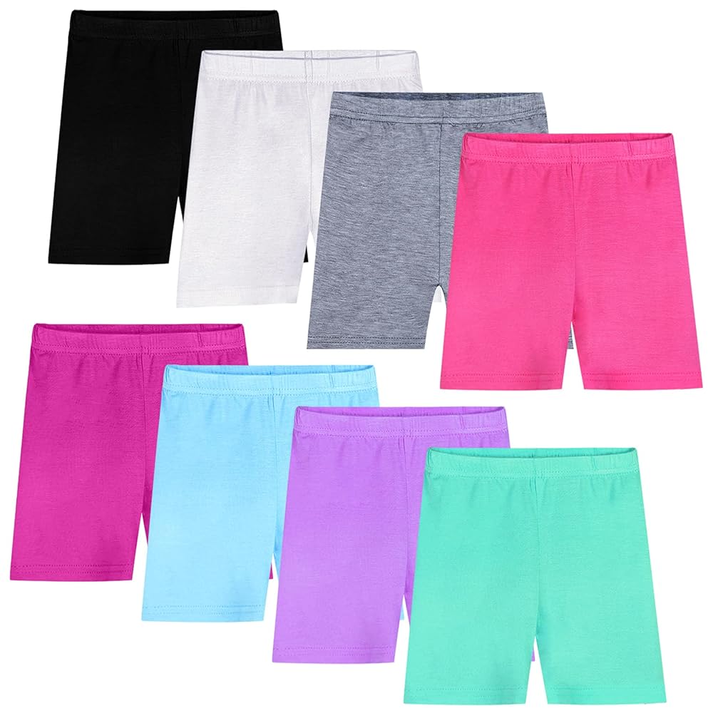 Auranso Pantaloncini Bambina 8 Pezzi - Cotone Modale, Morbidi E Comodi - Per Ciclismo, Danza, Sport - Taglie 2-10 Anni - Foto 14