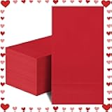 100 Pcs Red Paper Napkins Disposable - Red Guest Dinner Napkins for Bathroom Wedding Birthday Anniversary Valentines Day Party