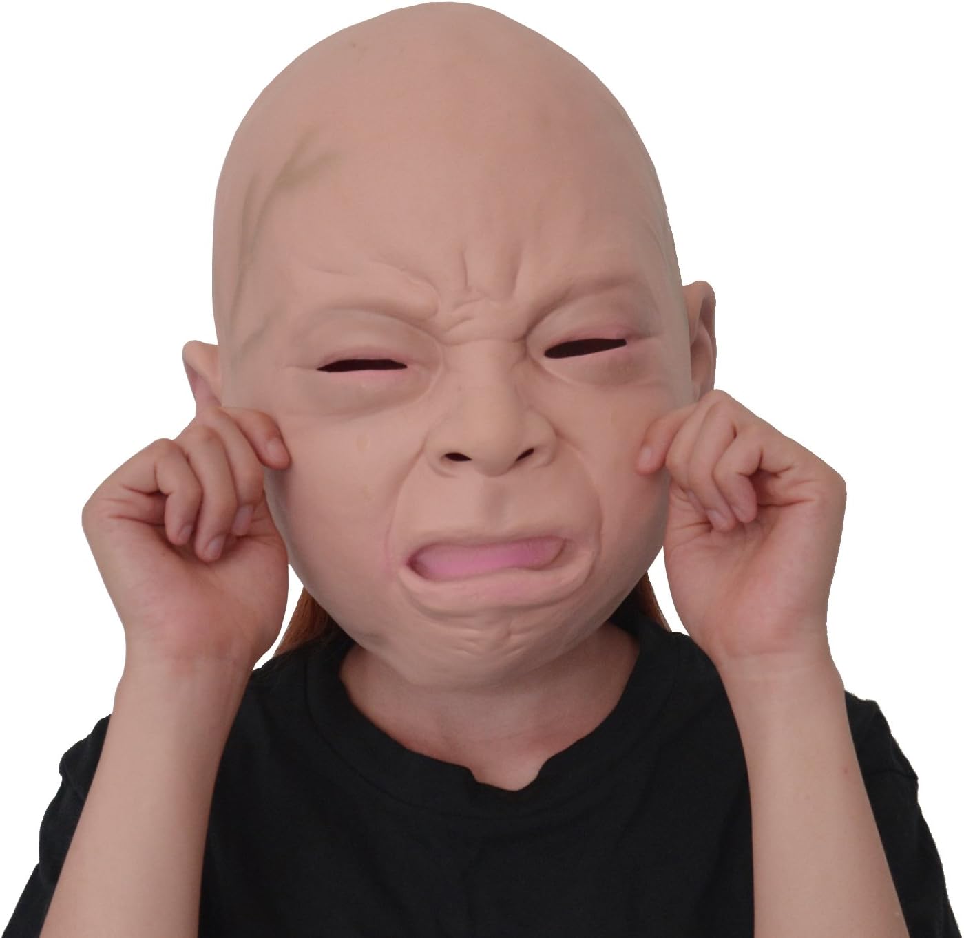 LarpGears Halloween Costume Party Baby Mask Full Head for Adults Latex Cry Baby Mask