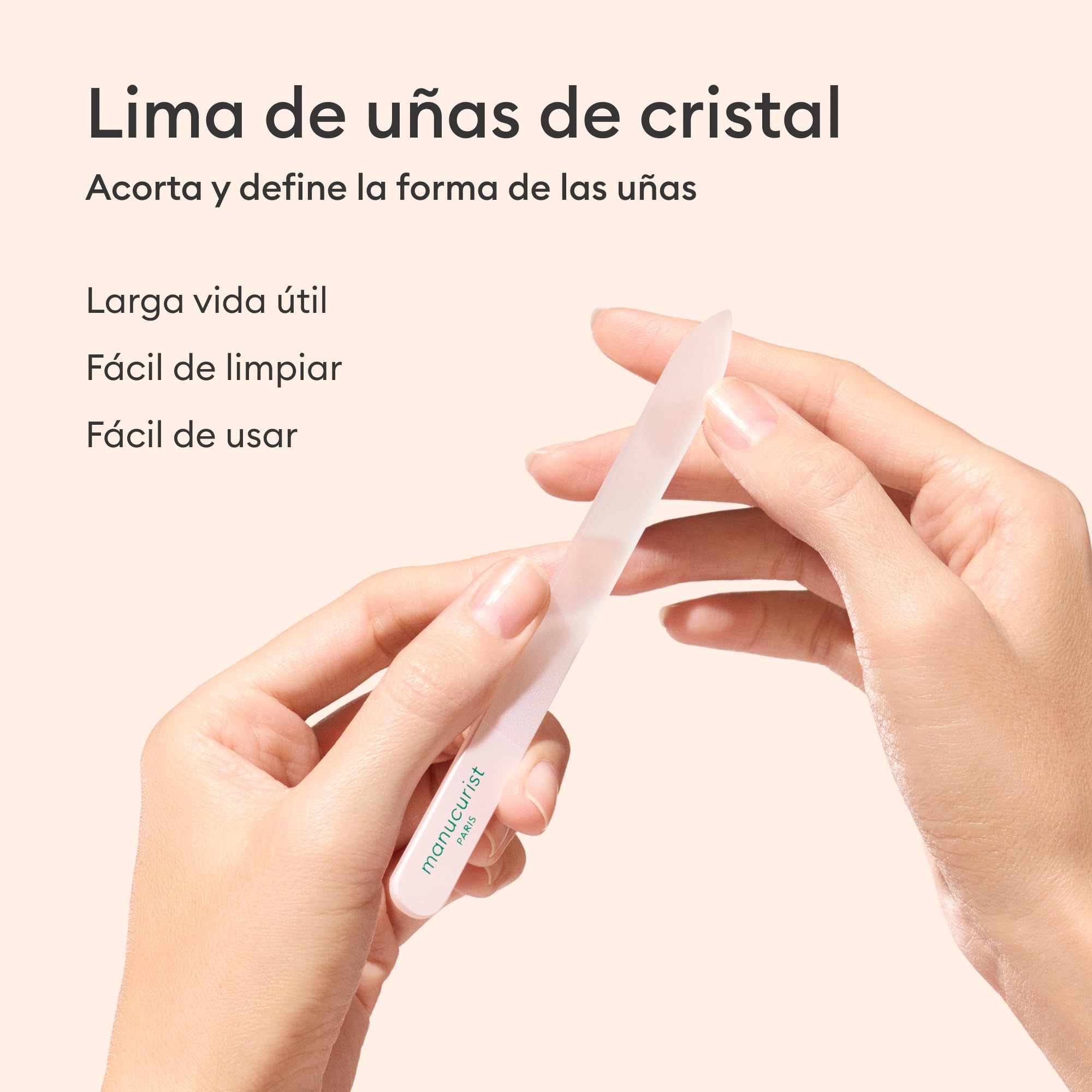 Manucurist Trio Coutellerie – Estuche exclusivo con lima de vidrio, Pulidor y Empujador de Cutículas – Accesorios para el cuidado de las uñas - Nail Care - Regalo Mujer