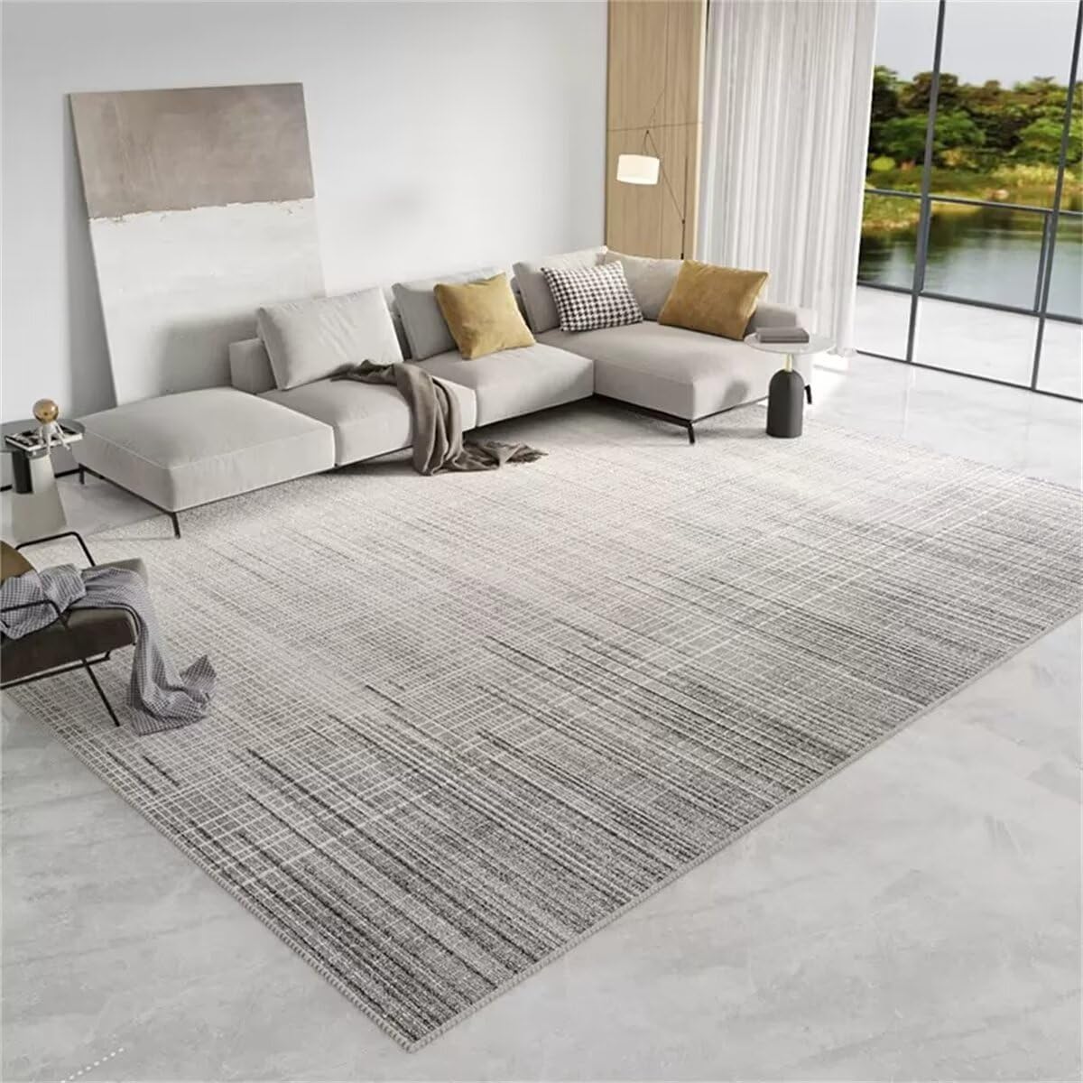 Tapis de terrasse extérieur gris résistant aux UV et à l'usure pour enfants 80x120cm