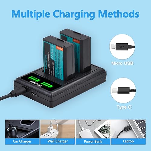 Miniatura 5 de Hisewen Batería LP-E10 y cargador dual para Canon EOS Rebel T7 T6 T5 T3 T100 Kiss X90 X80 X70 X50 1100D 1200D 1300D 1500D 2000D 3000D 4000D Cámara