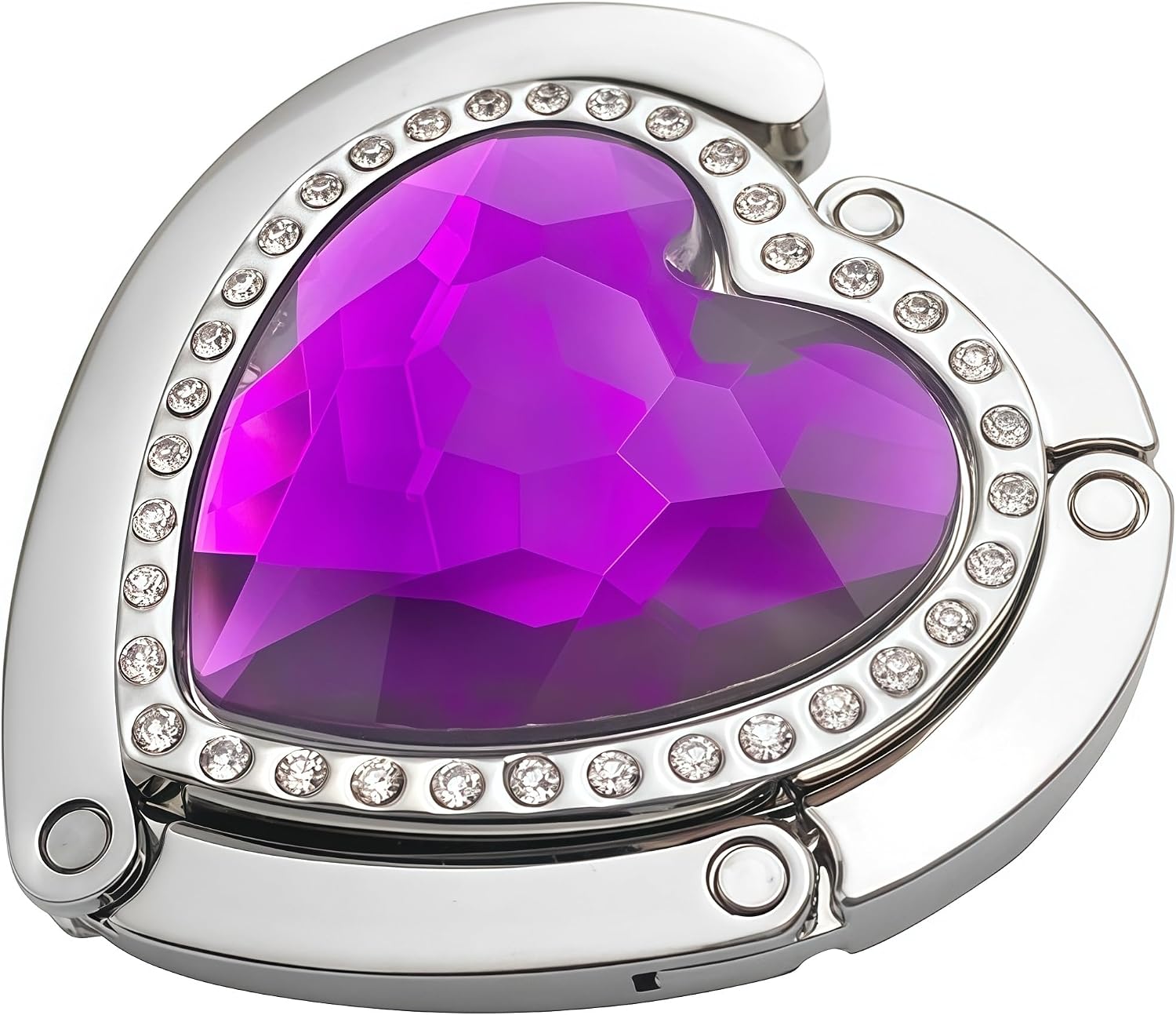 Bestdays Heart Purse Hook for Table, Foldable Handbag Hanger, Purple